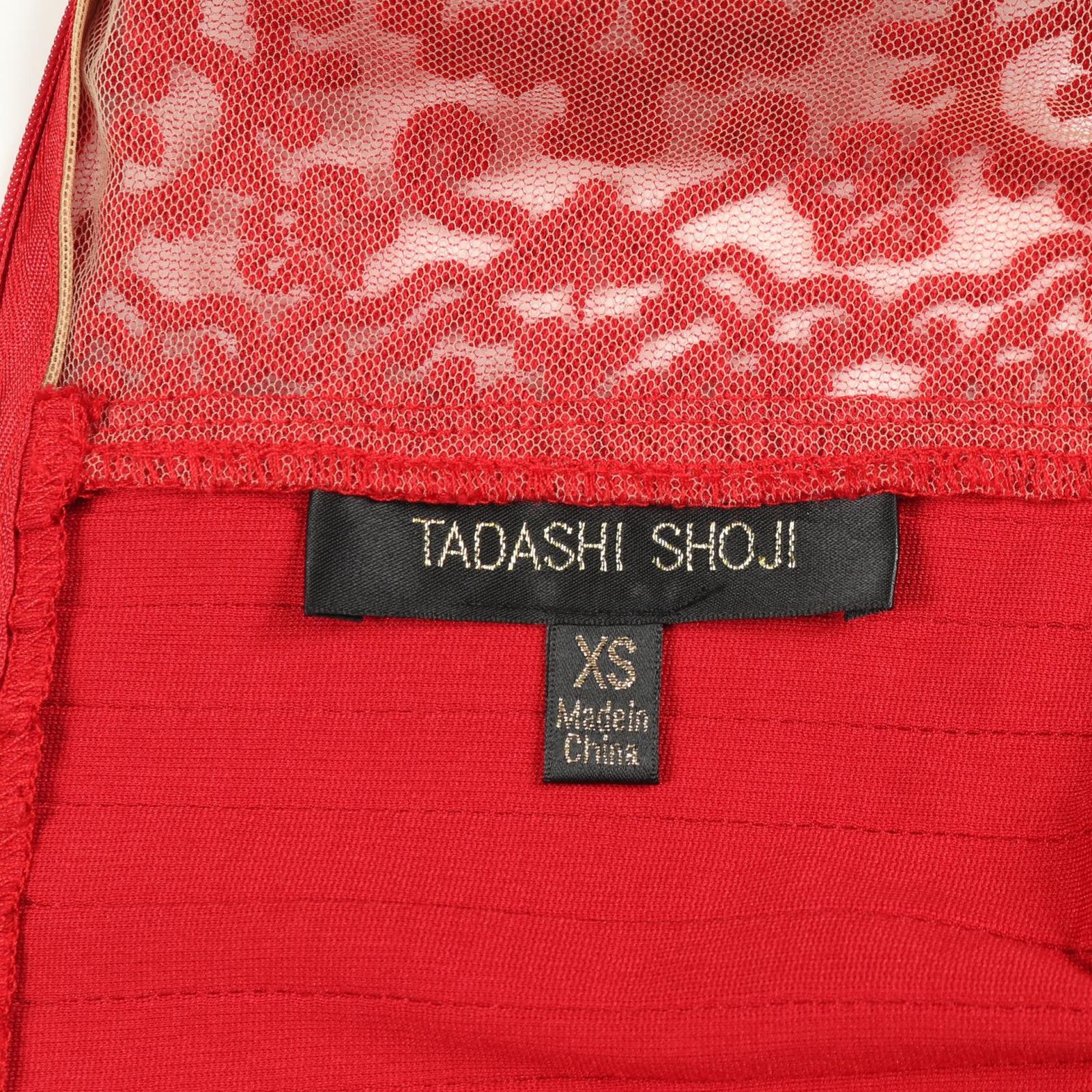 TADASHI SHOJI タダシショージ　赤　半袖ひざ丈ワンピース TADASHI SHOJI - TADASHI SHOJI タダシショージ ワンピース