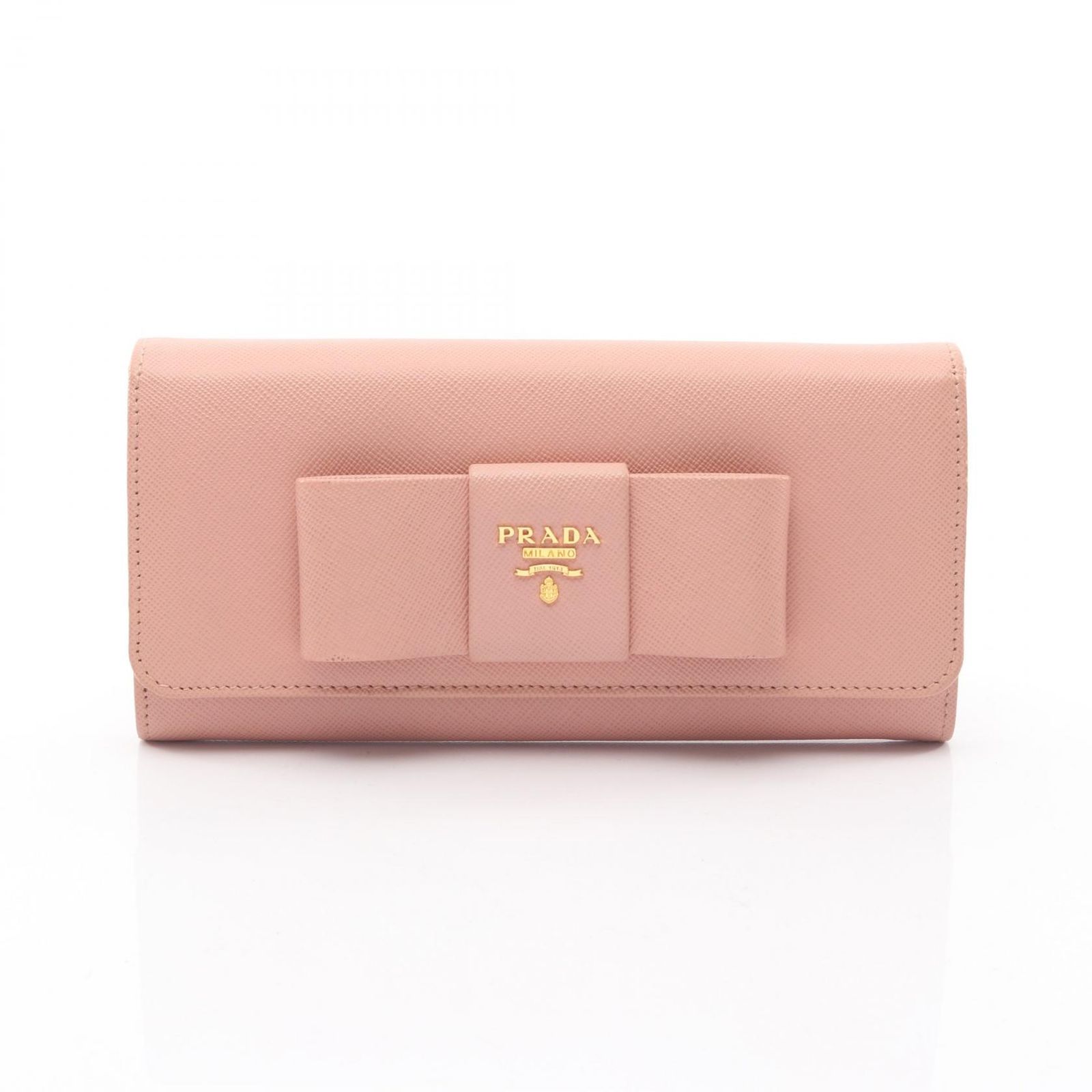 プラダ PRADA 二つ折り長財布 FIOCCO 1 M 1132 ピンク サフィアーノレザー 二つ折長財布 レディース B