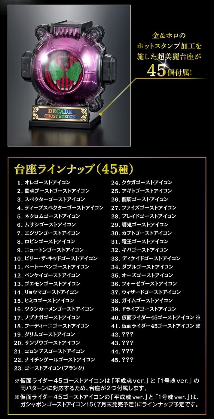 レジェンドライダーゴーストアイコンセット (キラキラメッキver