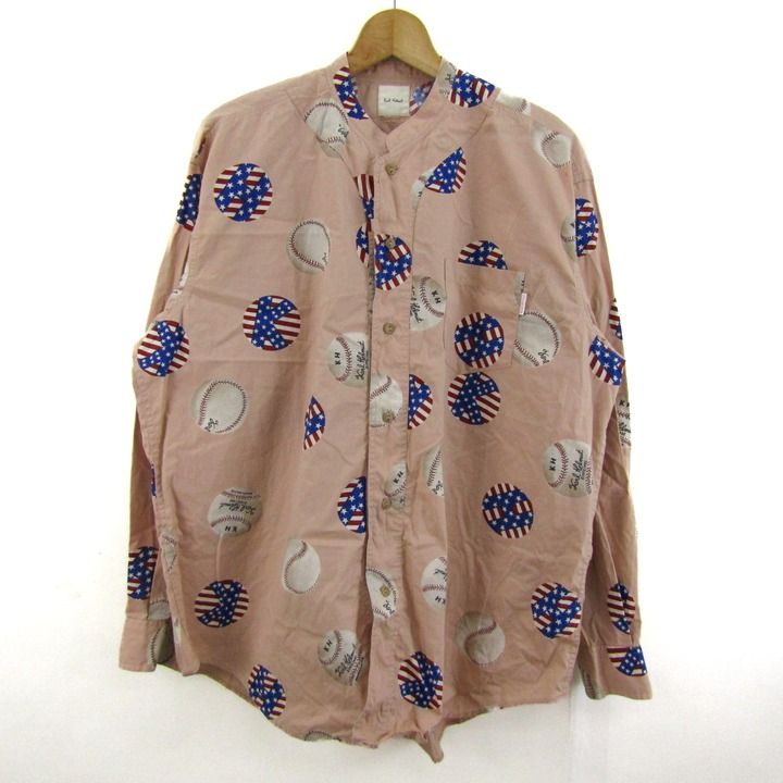 カールヘルム 長袖シャツ トップス バンド ベースボール メンズ Mサイズ ピンク Karl Helmut