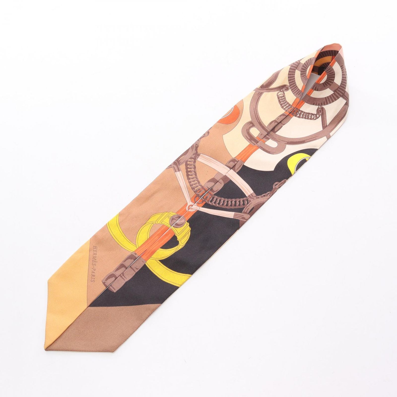 エルメス HERMES スカーフ ツイリー 黄金の拍車 シルク レディース B