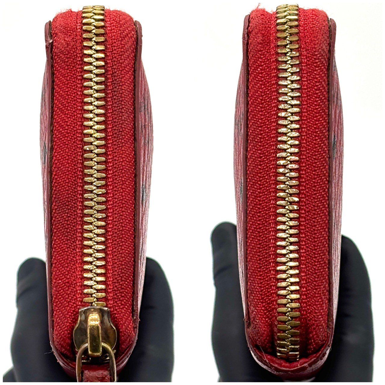 視線を奪う病み赤】 MCM 長財布 ラウンドファスナー ヴィセトス柄 ロゴ