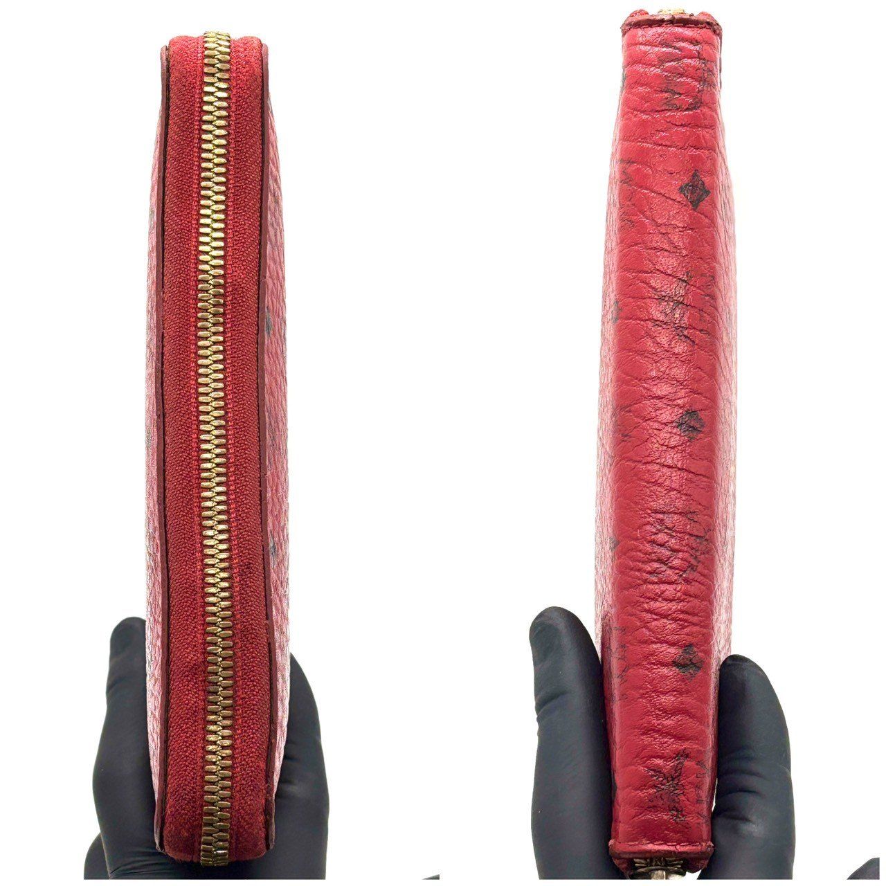 視線を奪う病み赤】 良い MCM 長財布 ラウンドファスナー ヴィセトス柄