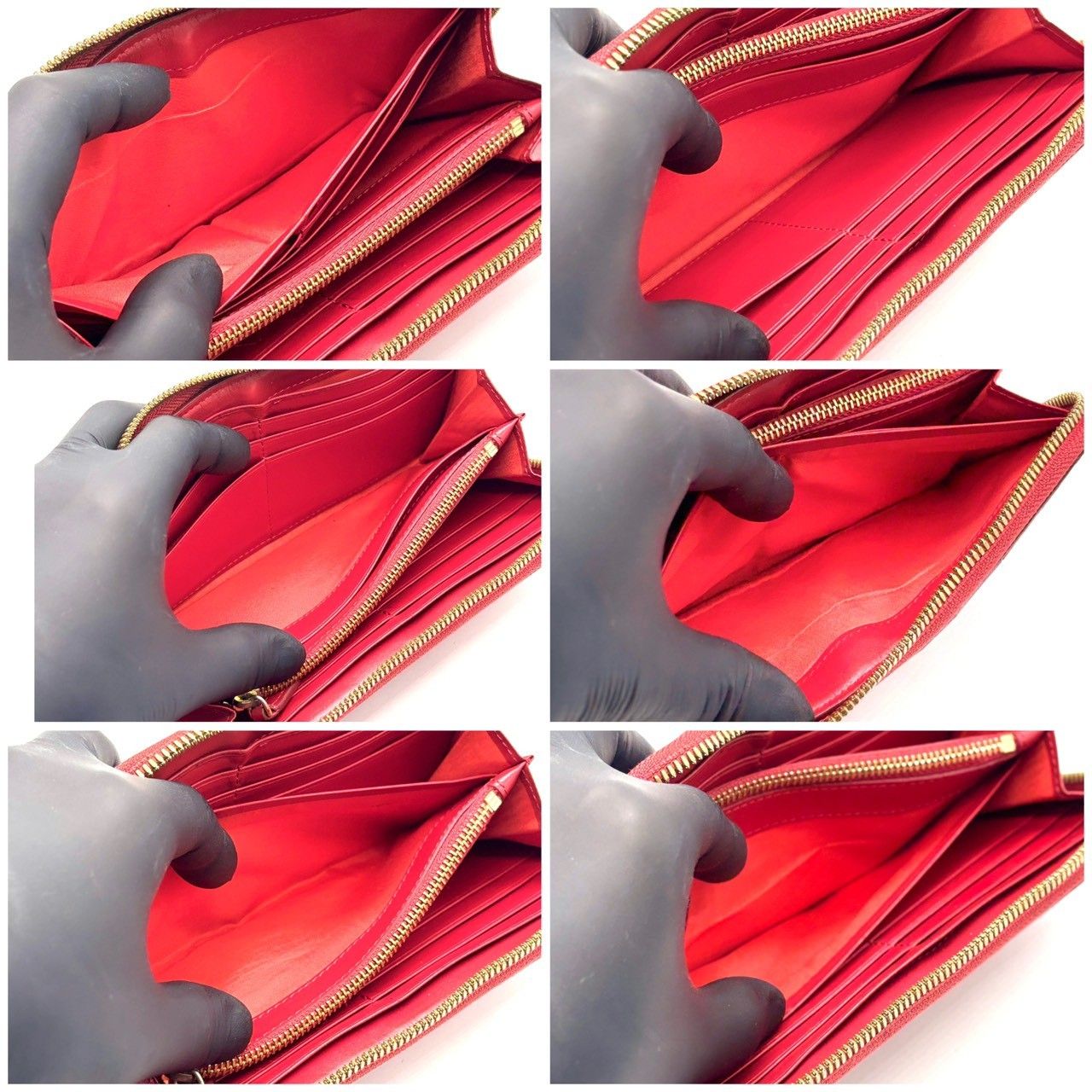 視線を奪う病み赤】 MCM 長財布 ラウンドファスナー ヴィセトス柄 ロゴ