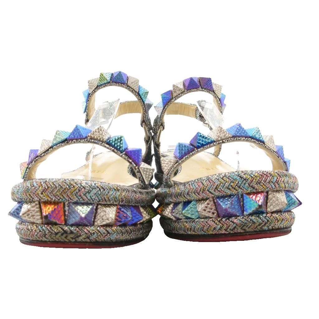 クリスチャンルブタン　カタクロウ　サンダル クリスチャンルブタン カタクロウ メタリックレザー ウェッジソール