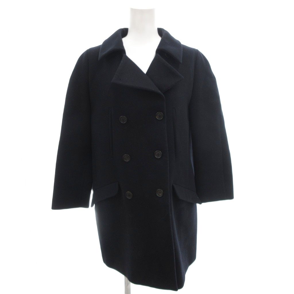 ミュウミュウ miumiu Pコート ジャケット ショート丈 ウール 40 紺