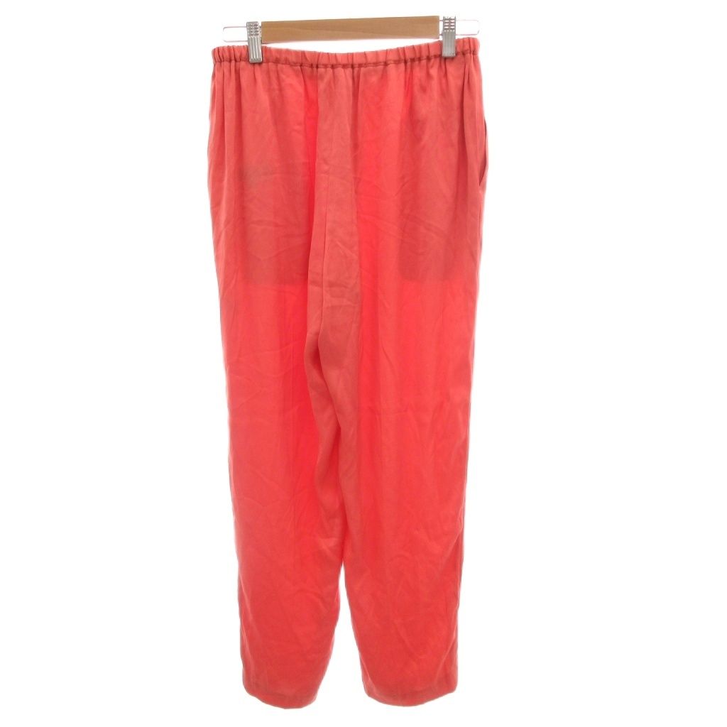 ドゥロワー Drawer サテン ウエストドローパンツ スラックス イージー ゴムウエスト 絹 シルク 38 ピンク FF GY 62