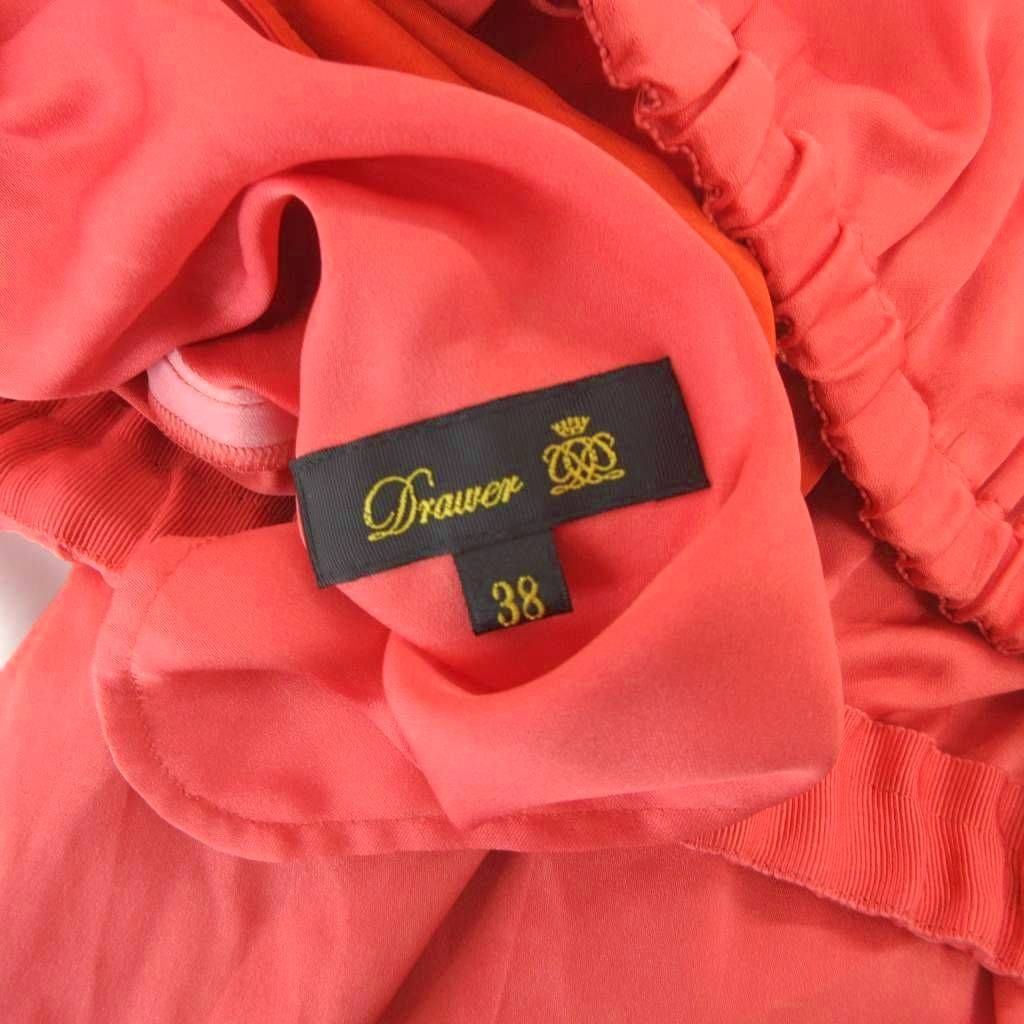  ドゥロワー Drawer サテン ウエストドローパンツ スラックス イージー ゴムウエスト 絹 シルク 38 ピンク FF GY 62 その他 パンツ