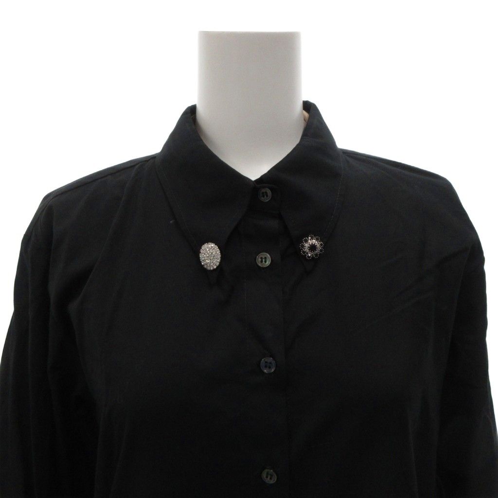 ヌメロヴェントゥーノ N°21 23年 シャツワンピース ビジュー装飾 ひざ