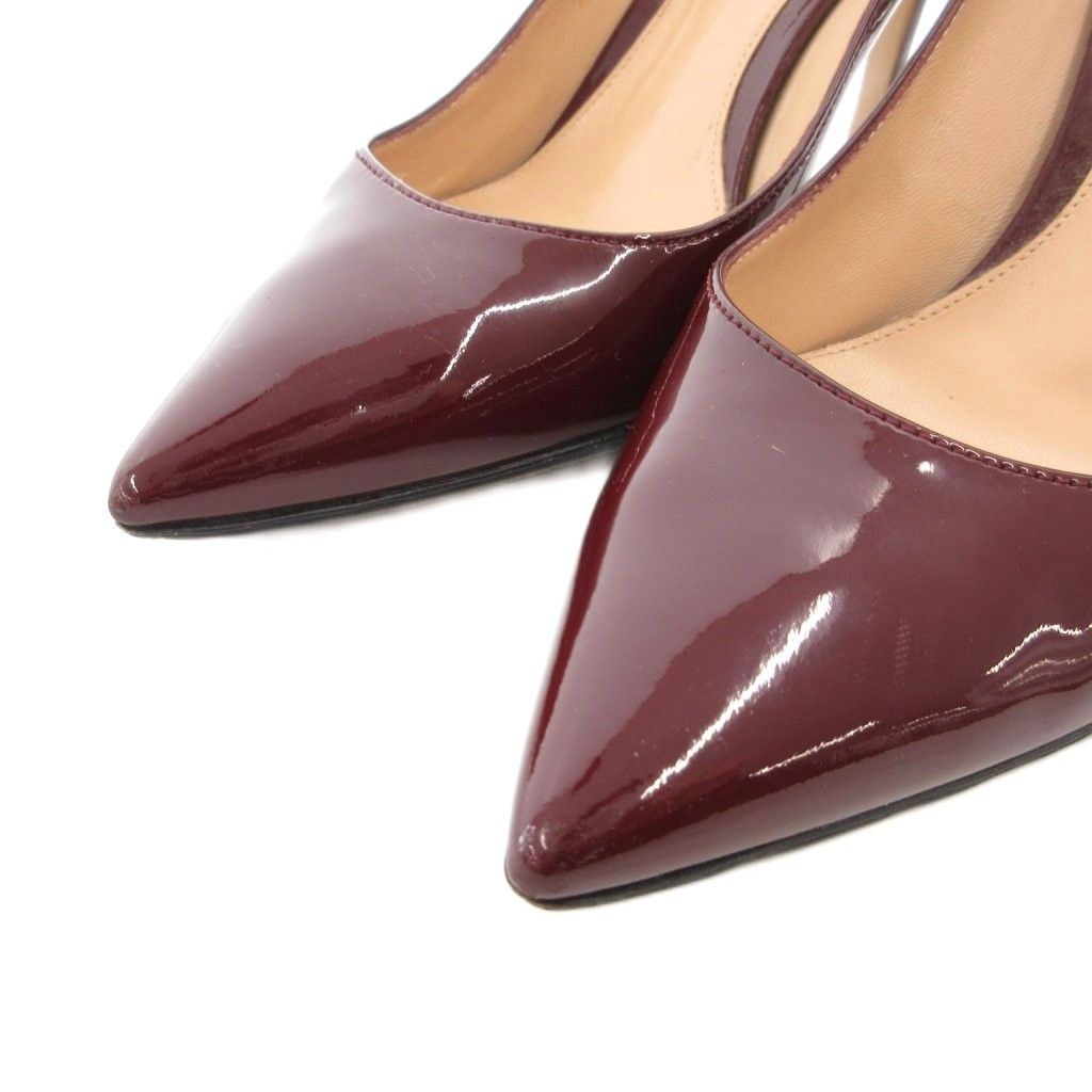  ジャンヴィトロッシ Gianvito Rossi パンプス ヒール ポインテッドトゥ エナメル パテントレザー 35.5 ワインレッド GV GY 62 ハイヒール パンプス パンプス