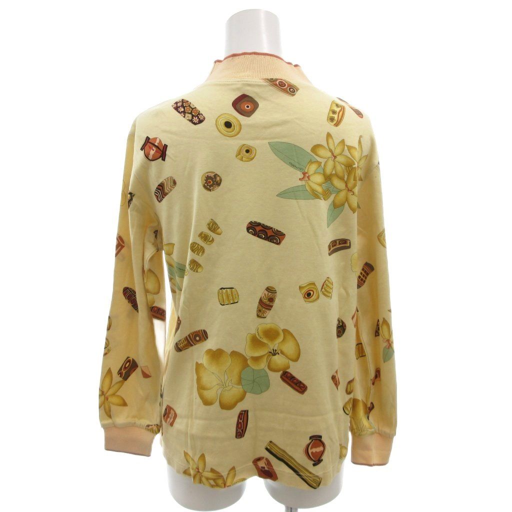 【時巡る】LEONARD SPORT カットソー　アニマル柄　花柄　袖口金ボタン 時巡る】LEONARD SPORT カットソー アニマル柄 花柄 袖口金ボタン