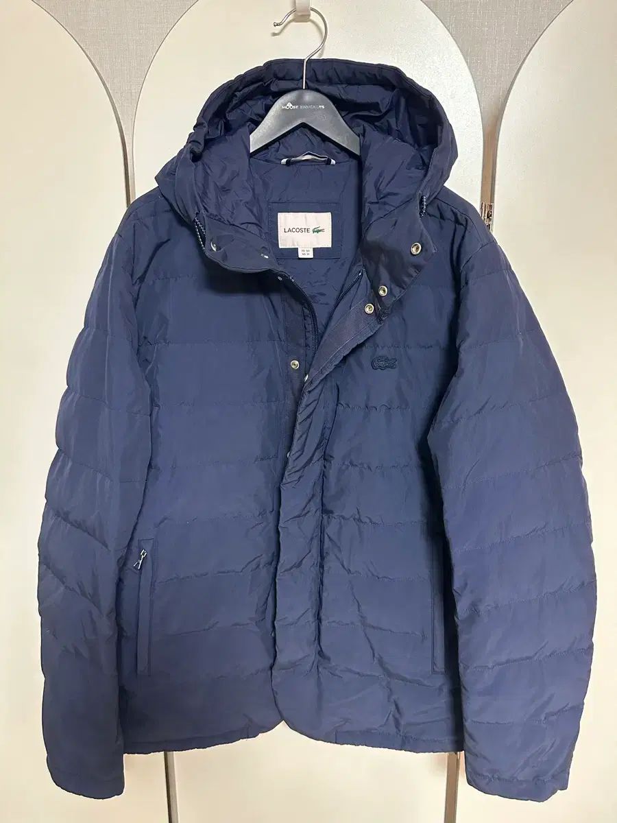 ラコステ ネイビー フード ダックダウン 中綿 ダウン FR 50