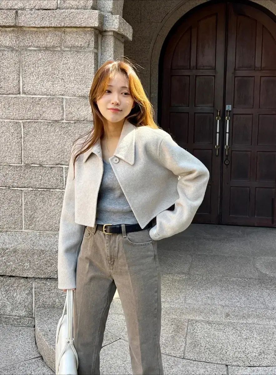 クロップドハンドメイドコート ウールジャケット byssiny 販売 カン