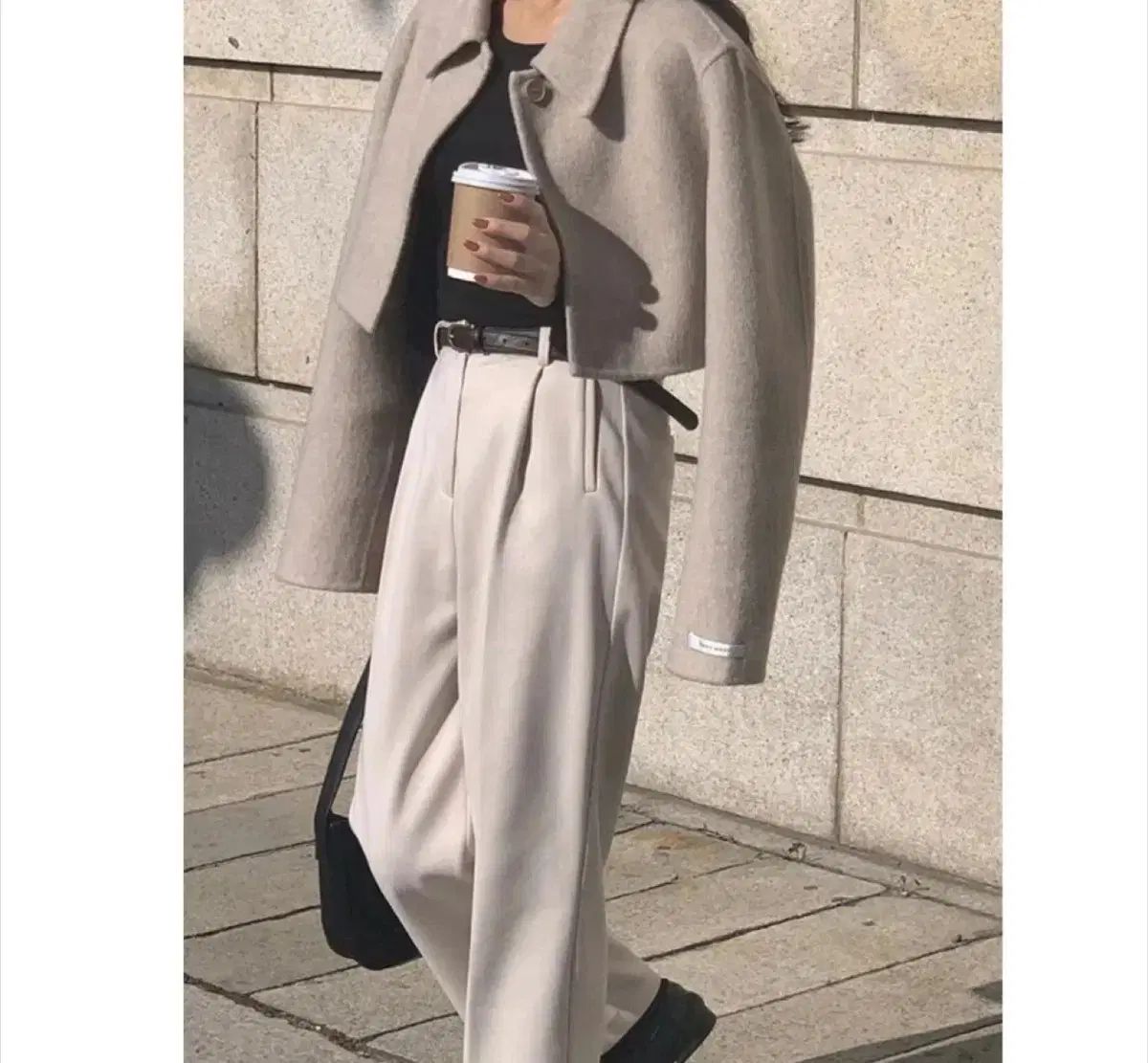 クロップドハンドメイドコート ウールジャケット byssiny 販売 カン