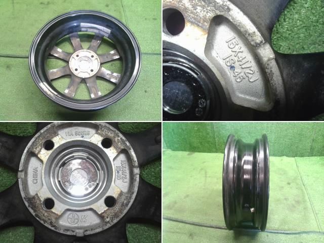 15インチ アルミホイール 4本 ワゴンR外し 自社品番250287