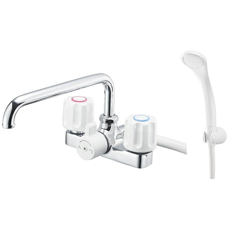 SANEI サンエイ ツーバルブデッキシャワー混合栓 台付き 2穴 ホース長さ1.6 m 配管ピッチ120ｍｍ 一般地 寒冷地共用形 シルバー SK 710-W-13 0