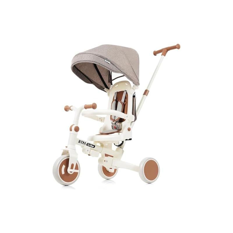 BTM 子供用三輪車 折りたたみカバー ベビーカー 手押し棒付き 7in1