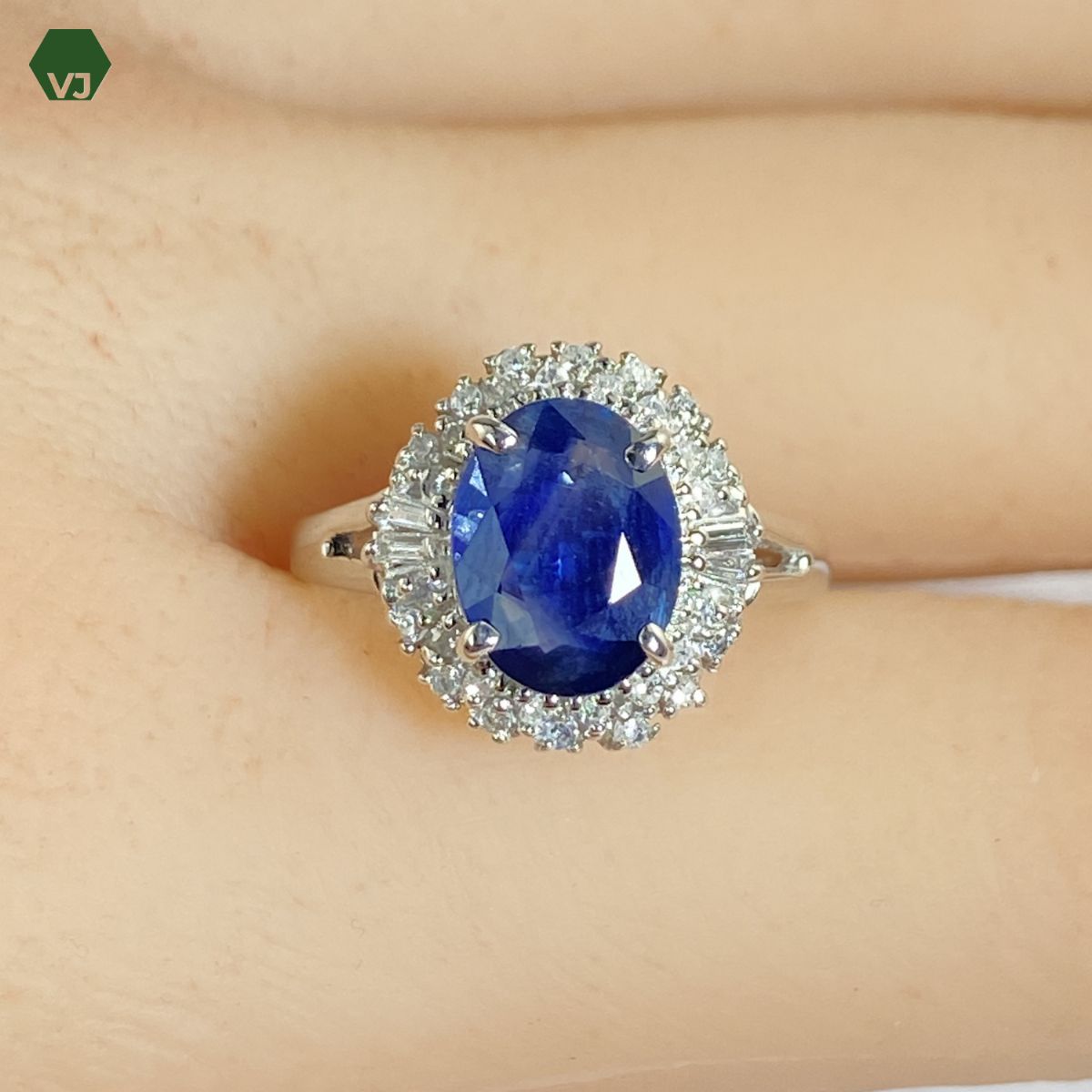 32-27】サファイア ダイヤモンド リング S2.0ct D0.25ct 【中古