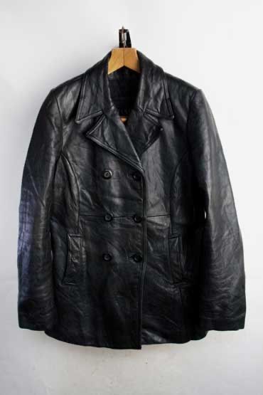 超肉厚革 DANIER CANADA Pコート型 レザー ハーフコート USA 8 10レザージャケット 古着 レディース メンズ 本革 革ジャン ライダース ヴィンテージ ビンテージ アメカジ バイク バイカー 90 s 80年代