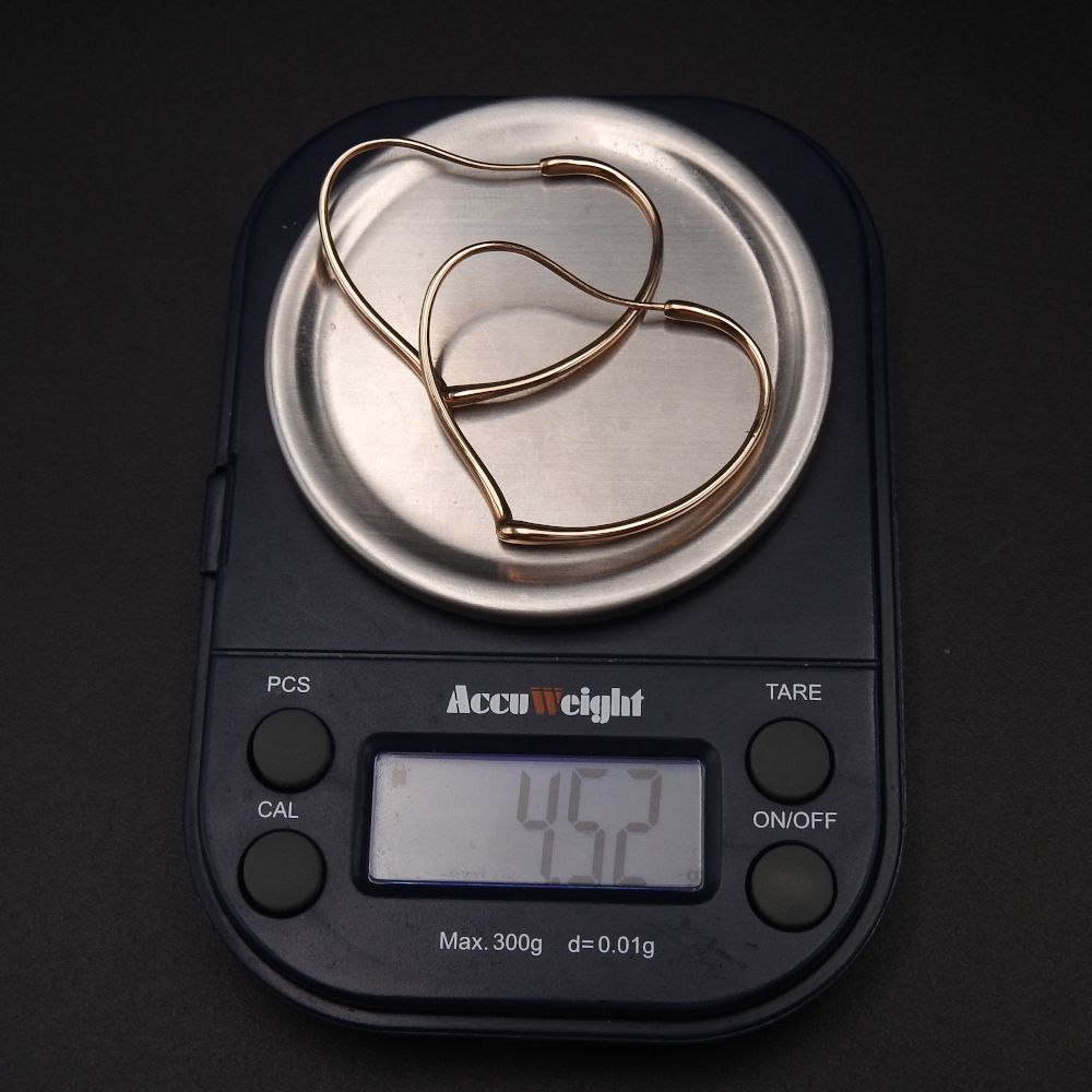 〔 〕K 18 PG オープンハートピアス ピンクゴールド 4.5ｇ レディース