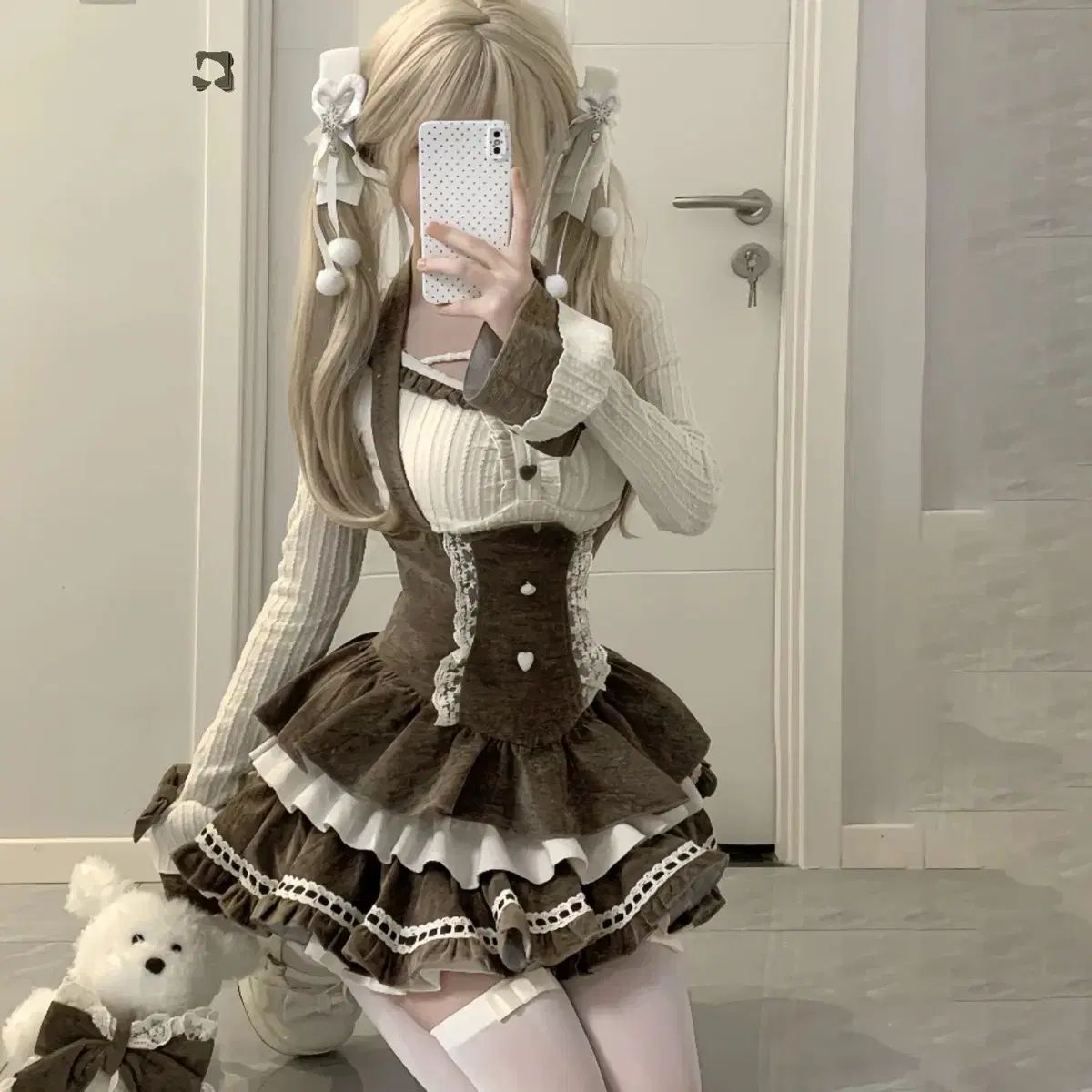 ロリータ ファッション スイート ケープ トップ サスペンダー ワンピース スリーピース セット