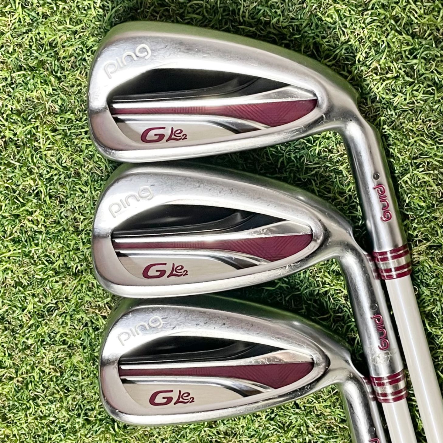 PING GLe 2 アイアンセット 5本 レディース L 右 ピン ジーエルイーツー モデル メーカー カーボンシャフト 黒ドット 標準