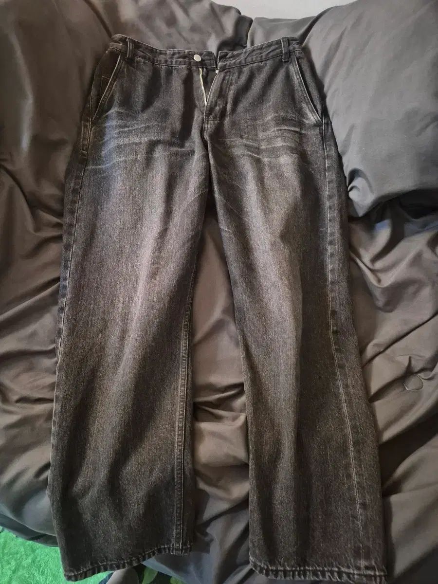 2 23 FW OURSELVES アワーセルブス オーガニック コットン デニム BLEACH ブリーチ ドブラック