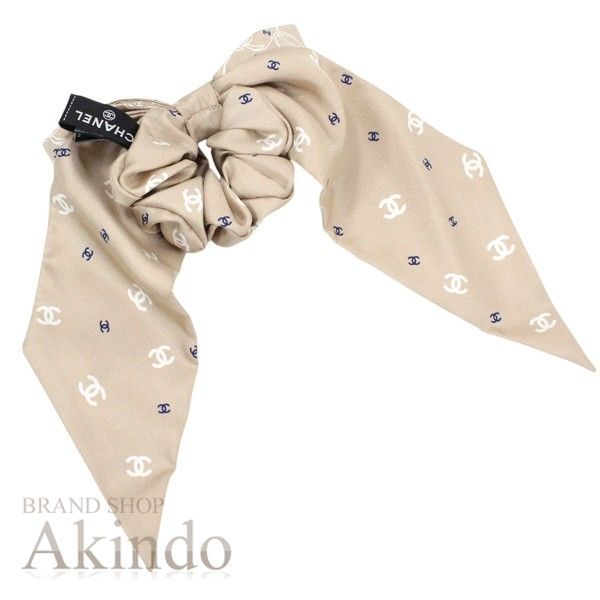 シャネル シュシュ シルク リボン ヘアアクセ ココマーク シャンパン CHANEL レディース バッグチャーム 腕輪 ファッションアイテム オシャレ 記念日 便利 ブランド プレゼント ギフト