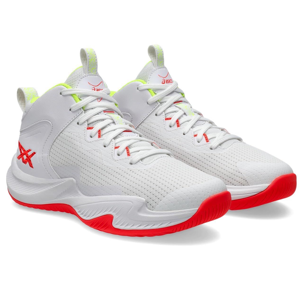 アシックス バスケットボールシューズ NOVA SURGE 3 GS ユニセックス ホワイト サンライズレッド 21 0 100 cm 2 E
