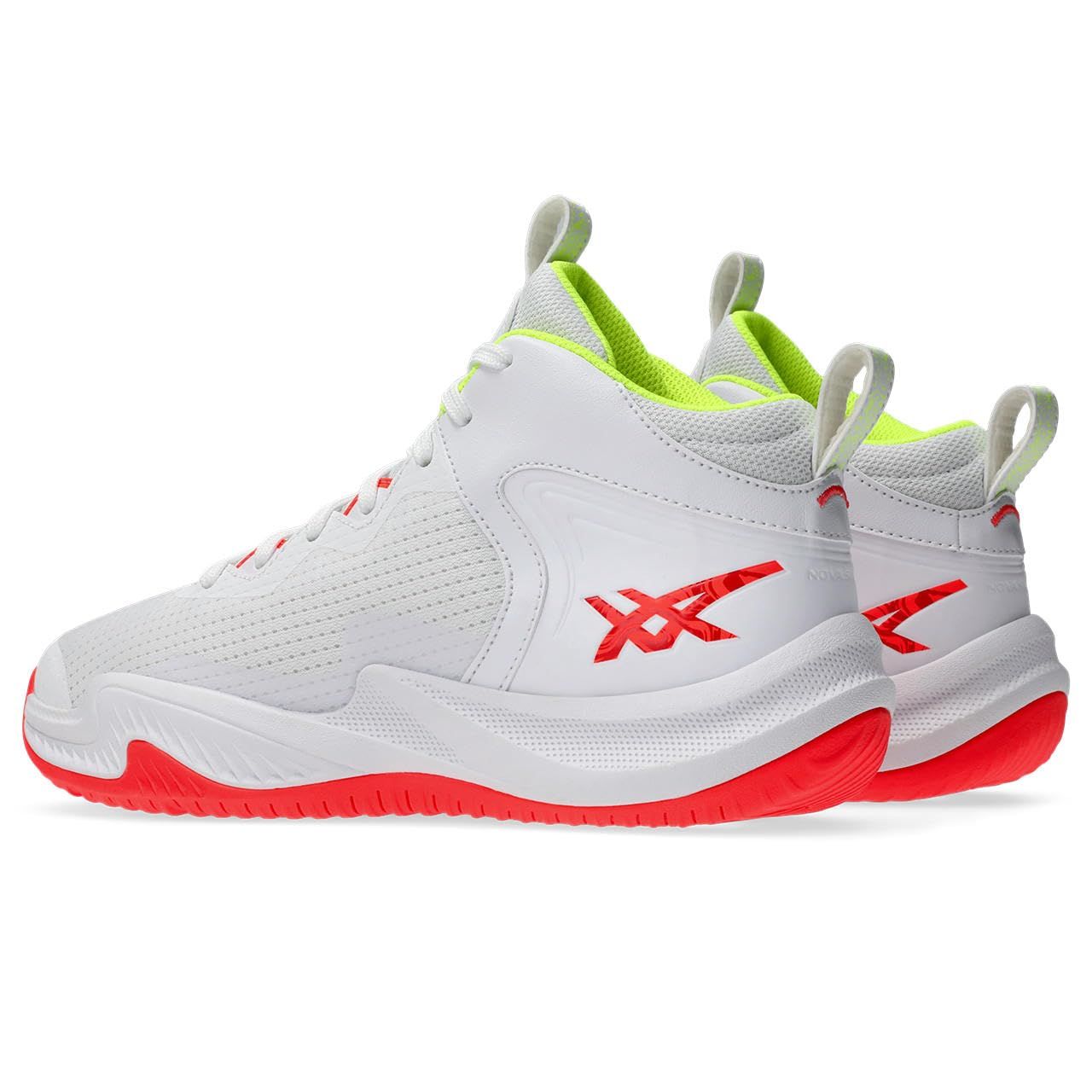 アシックス バスケットボールシューズ NOVA SURGE 3 GS ユニセックス ホワイト サンライズレッド 21.0 100 cm 2 E