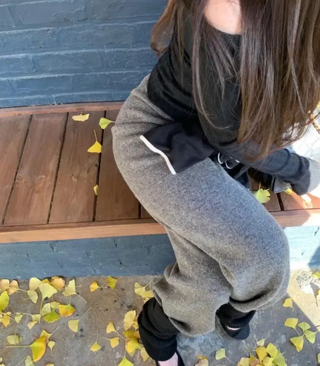 ONT ニットパンツ チャコール ロング タグ0