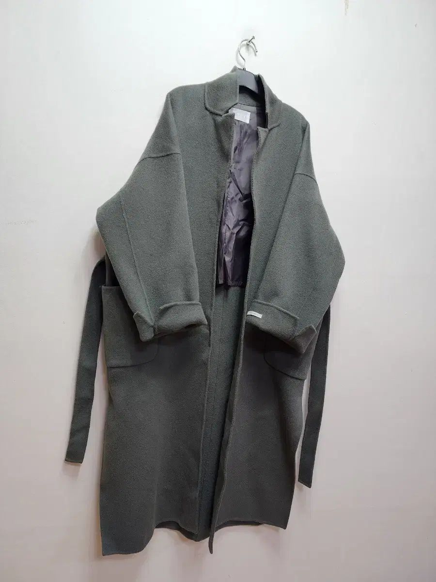 チャコール ウール ハンドメイド ベルトコート