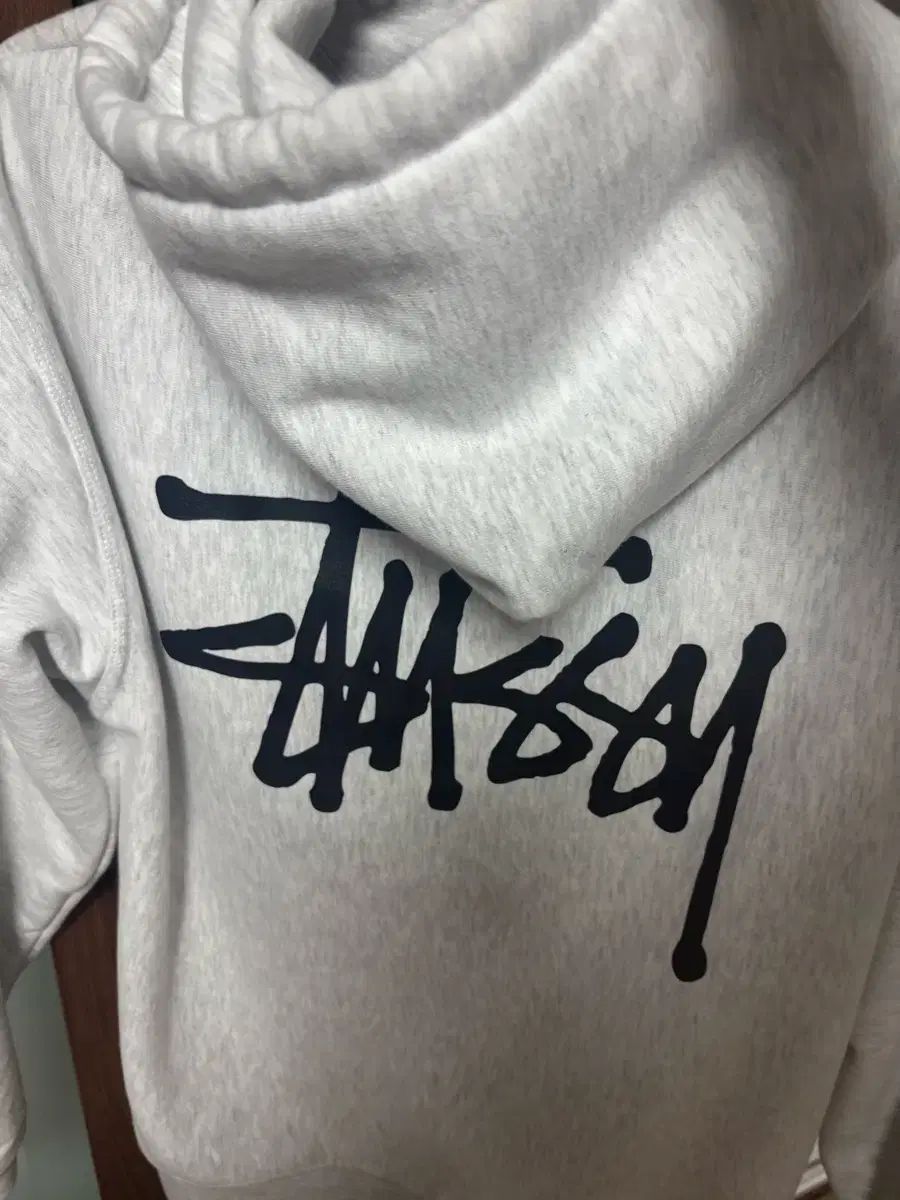 STUSSY アッシュヘザー フーデッドジップアップ S