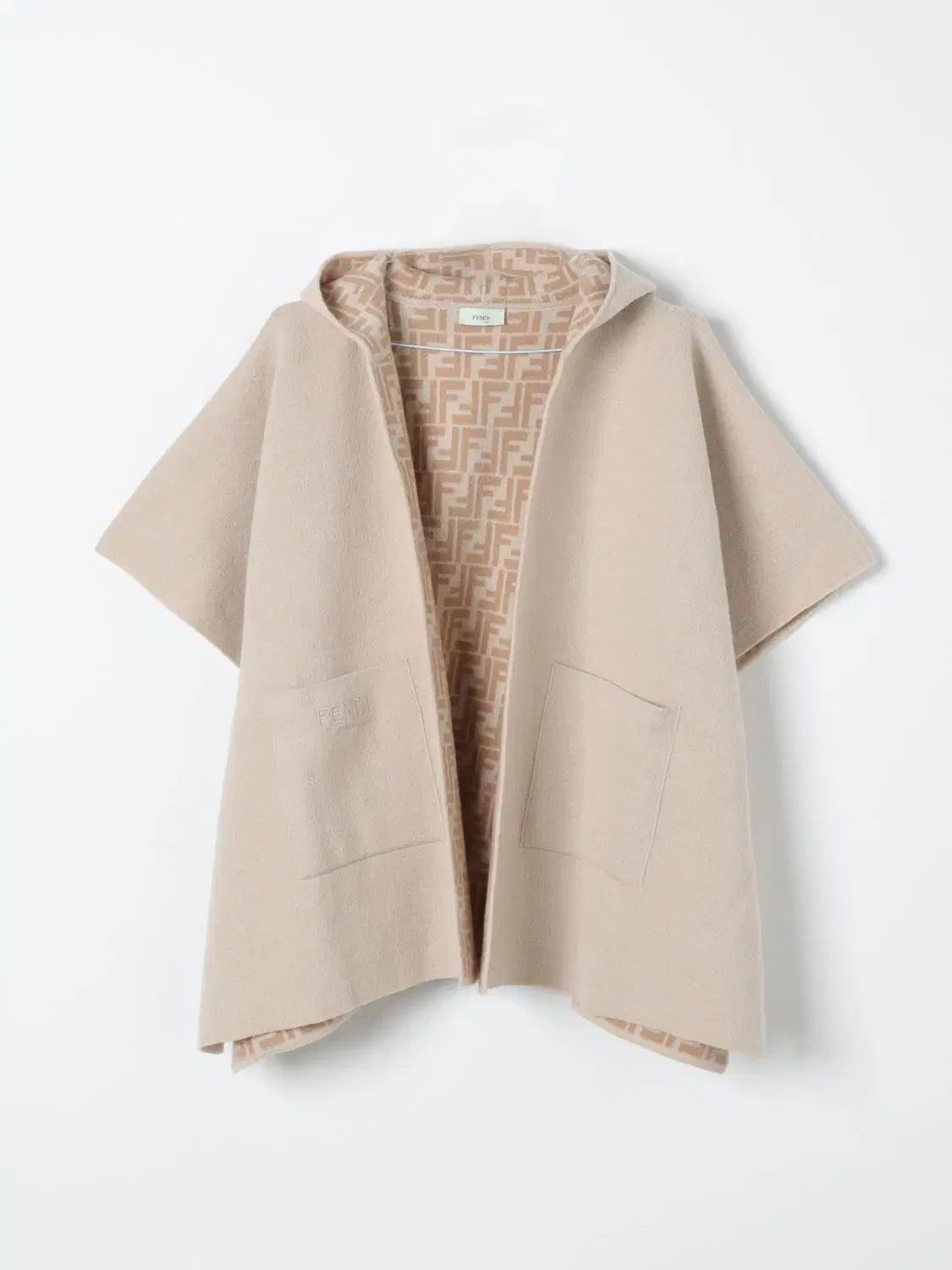 FENDI フェンディ キッズ リバーシブル フード ケープ ベージュ JFQ 057 ポンチョ