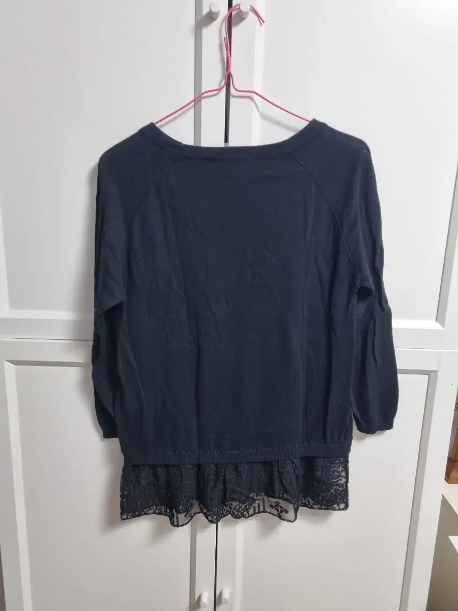 suncoo paris ブラック レース コットンTシャツ S