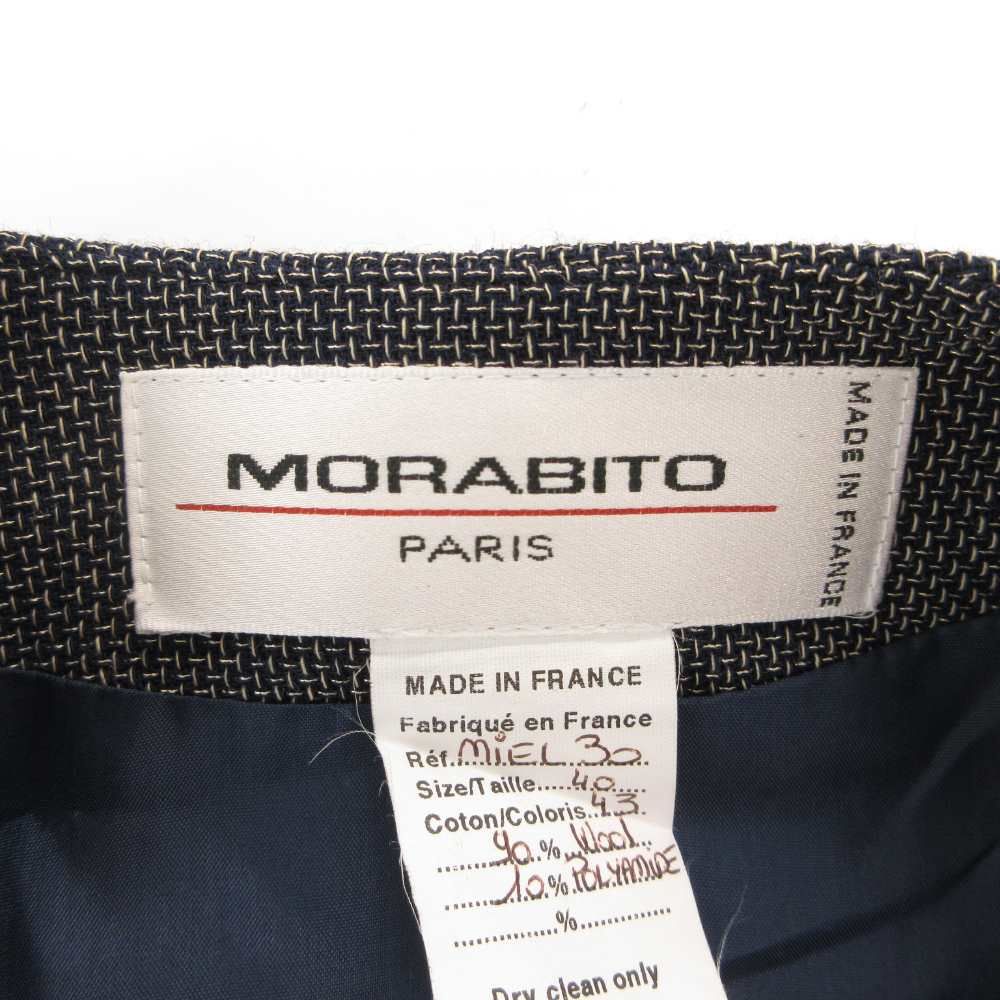 モラビト MORABITO 美品 ノーカラージャケット 40 総裏地 シングル