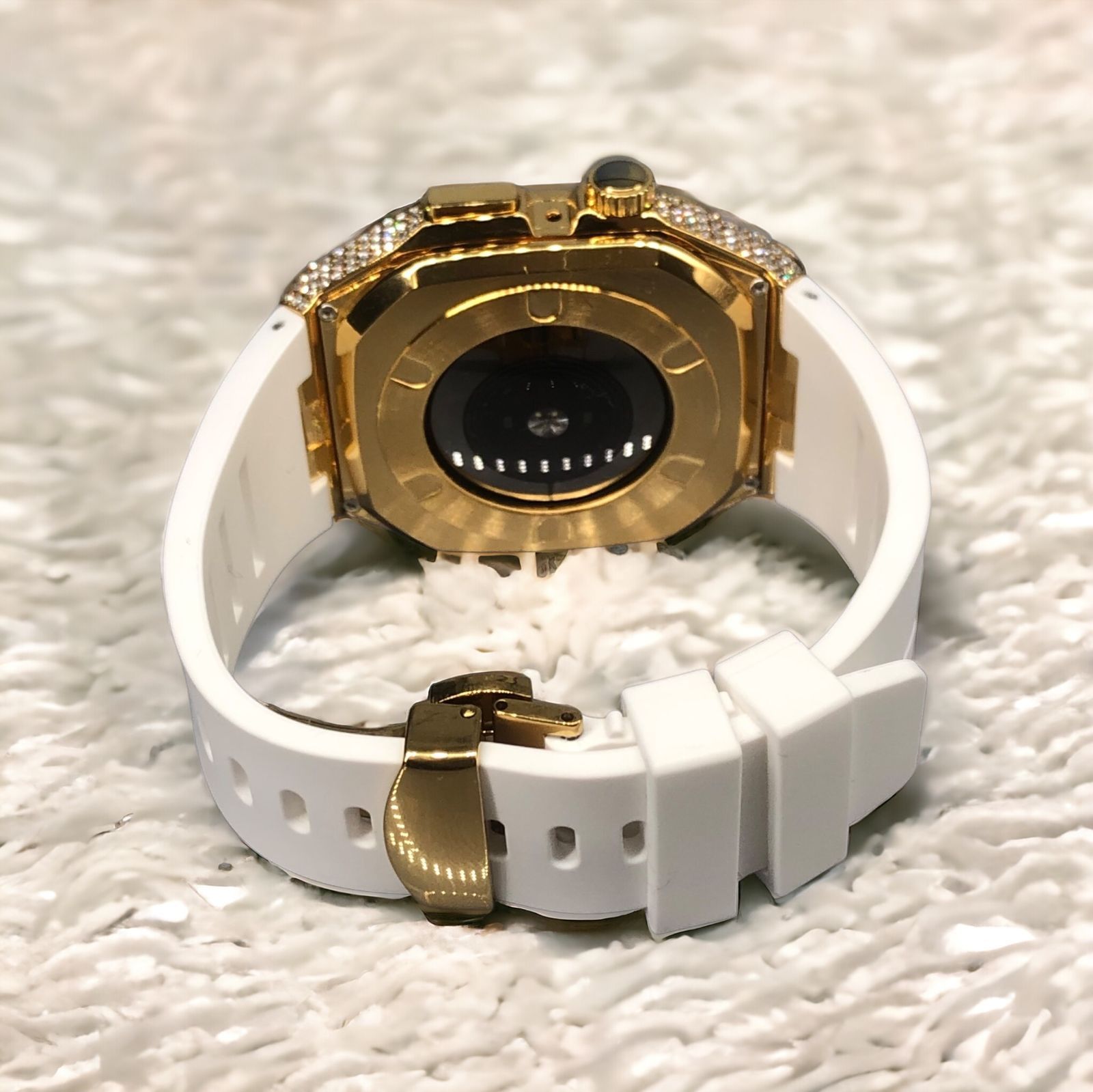 ゴールドW★Apple Watch ラバー　バンド　アップルウォッチ GimelZayinセット cs ホワイト ゴールド アップルウォッチ ラバー