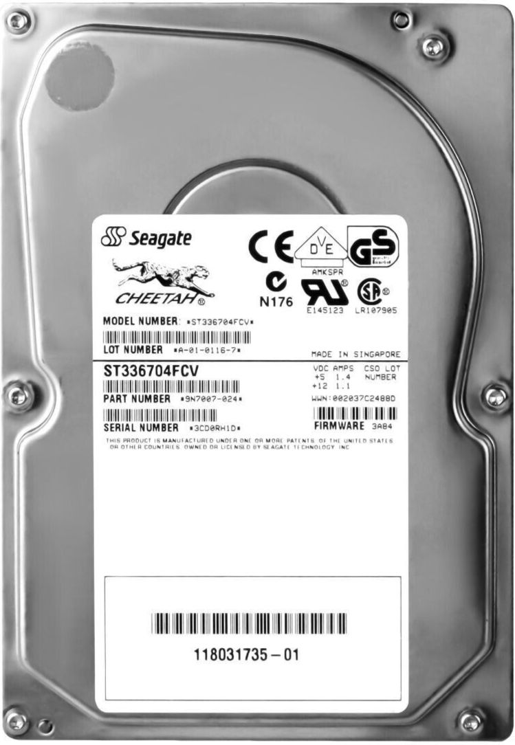  【3年保証】Hard Drive Seagate Cheetah 36LP ST336704FCV 36GB 10000RPM 4MB FC 3.5 内蔵型ハードディスクドライブ