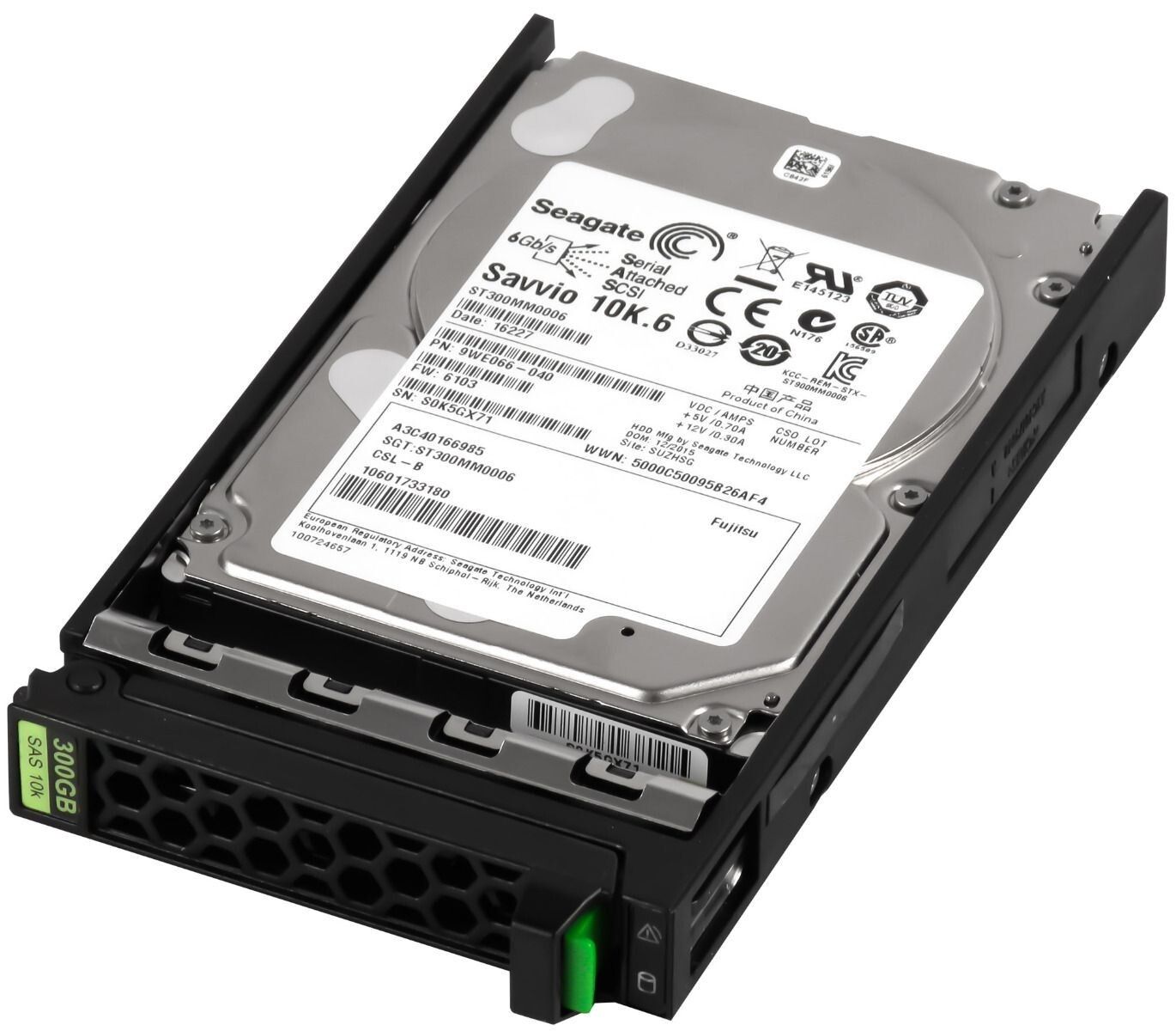 HOT，100%新品 【3年保証】Hard Drive Fujitsu A3C40166985 ST300MM0006 300GB 64MB 10000RPM SAS-2 内蔵型ハードディスクドライブ