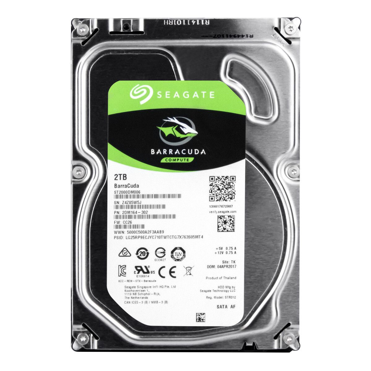 【3年保証】Hard Drive Seagate Barracuda ST2000DM006 2TB 7.2K 64MB SATA III 3.5 I