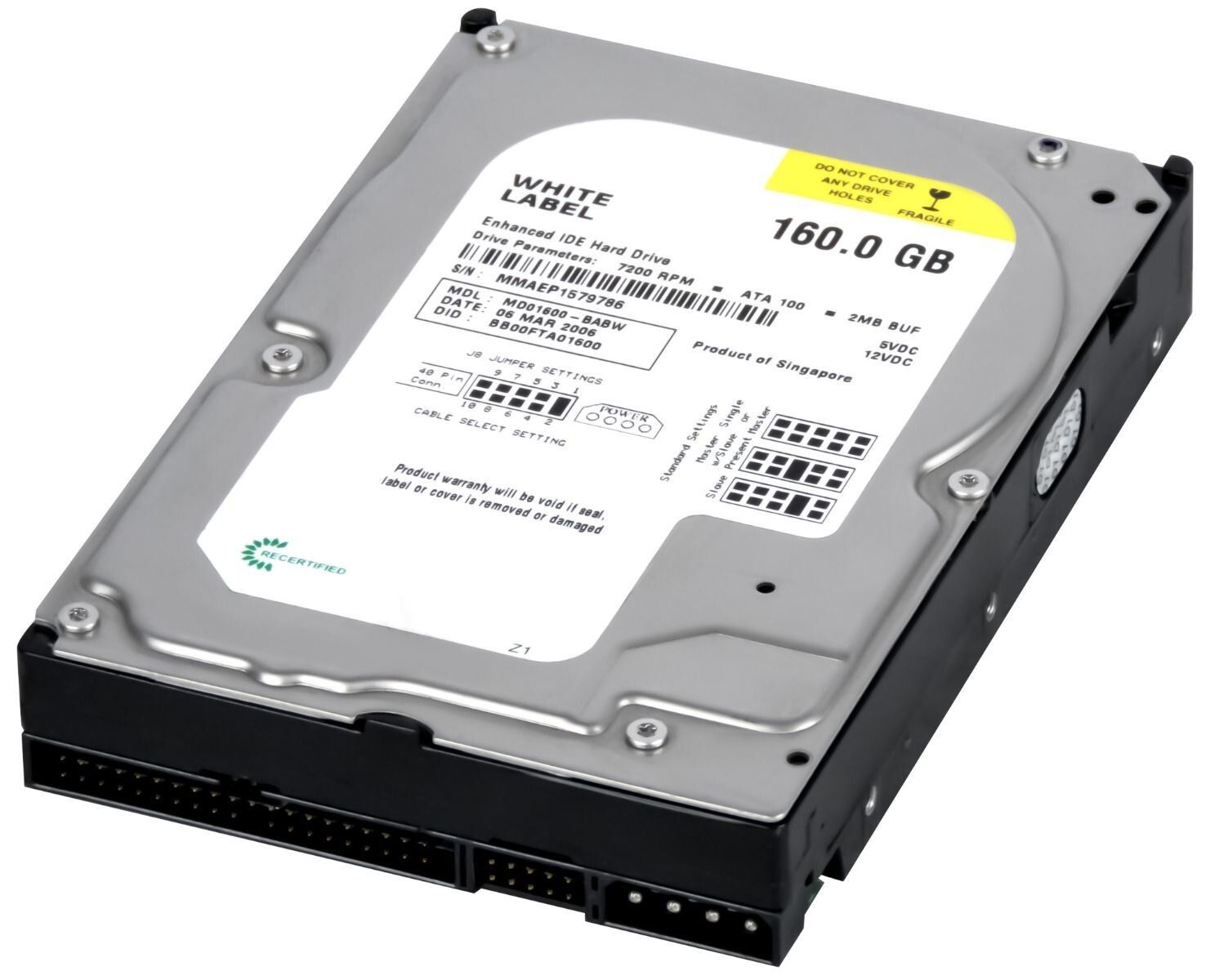 SALE，人気SALE 【3年保証】Magnetic Data Technologies Mdt MD01600-BABW 160GB 7200U/Min 2MB Ata 3 内蔵型ハードディスクドライブ