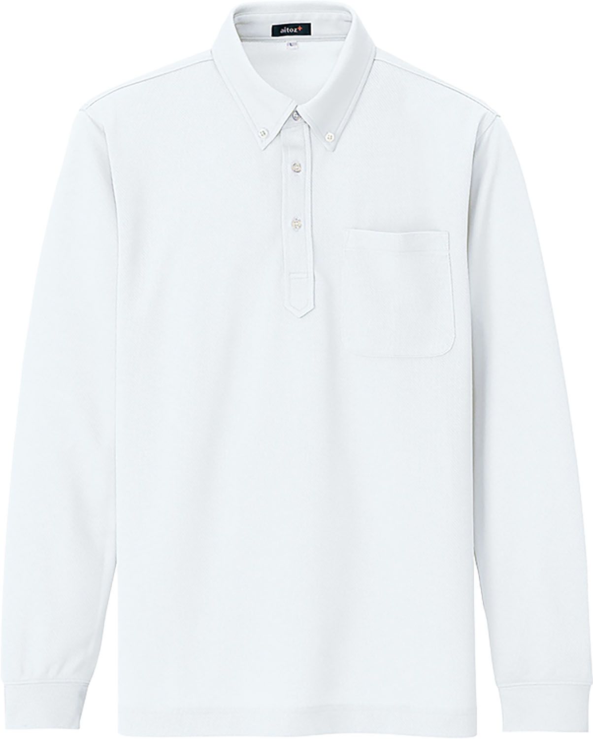 アイトス AITOZ 吸汗速乾 クールコンフォート 長袖ボタンダウンポロシャツ カラバリ豊富 消臭テープ付き 屋外 イベント ボランティア メンズ 男性用 レディース 女性用 大人用  105986L 010 ブラ