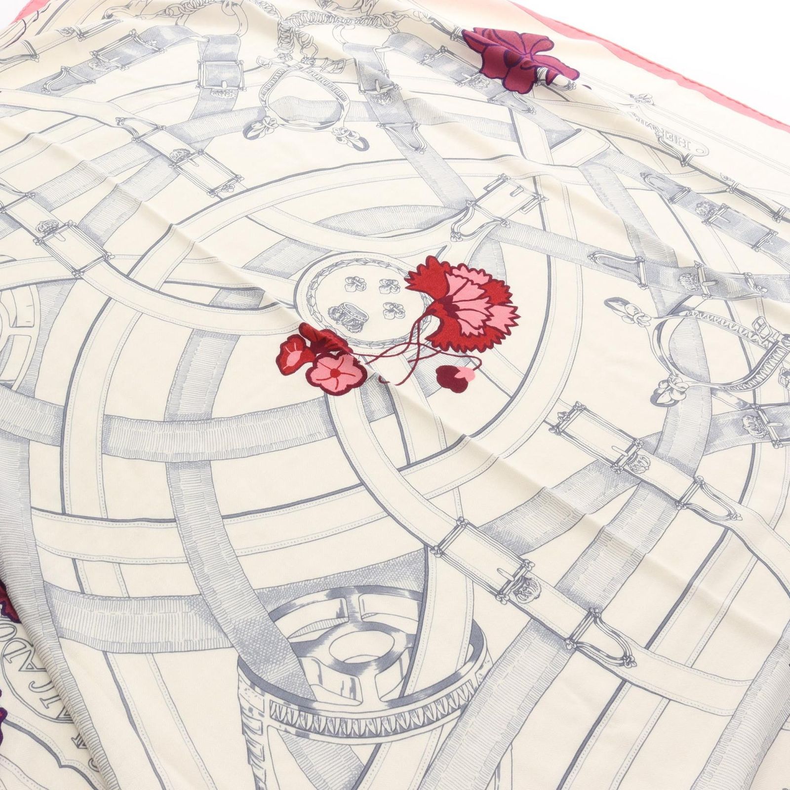 HERMES エルメス カレジェアン カレ140 CAVALCADOUR Fleuri スカーフ