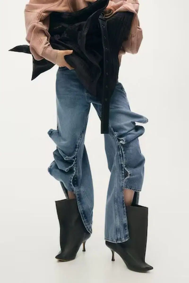 グレンマーティンズ H-M サイド スリット デニムパンツ