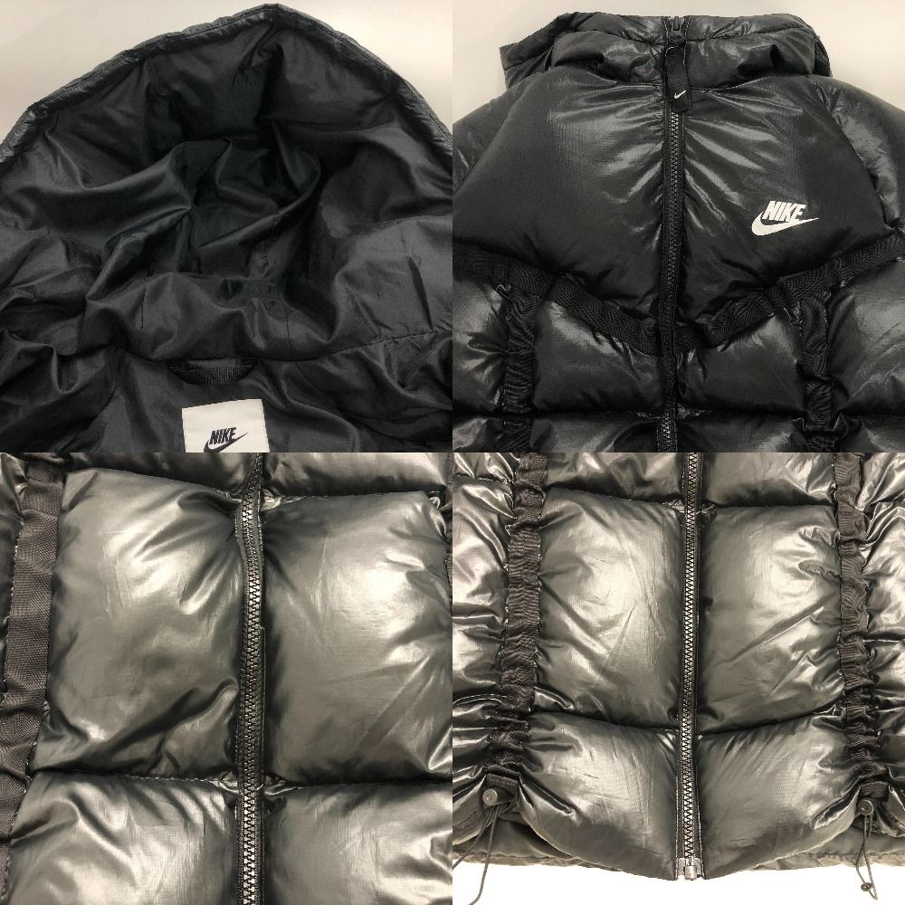 02w21346 ナイキ NIKE フード付き ダウンベスト ブラック S ベトナム製