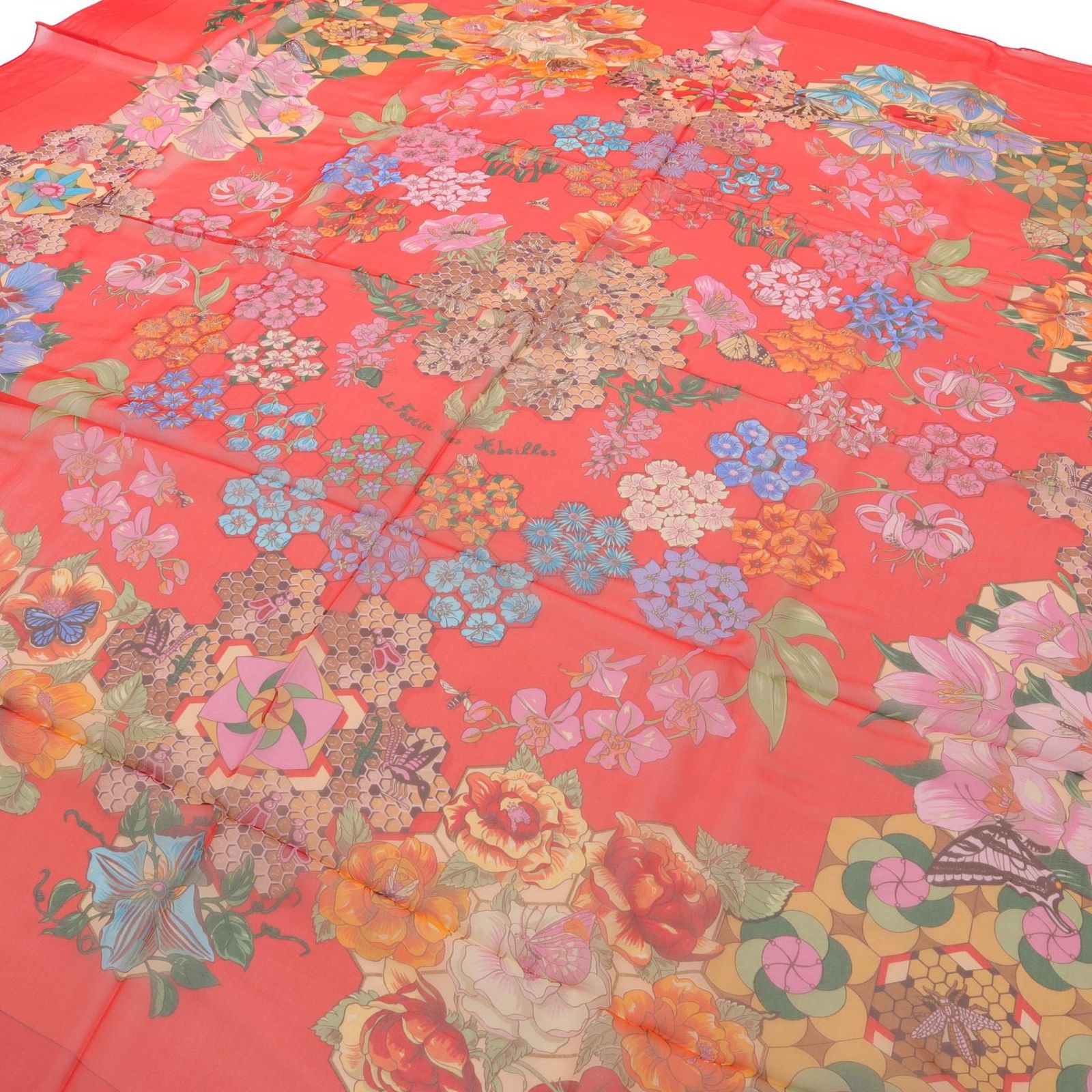 HERMES エルメス ショールカレ140 モスリン Le Festin des Abeilles スカーフ