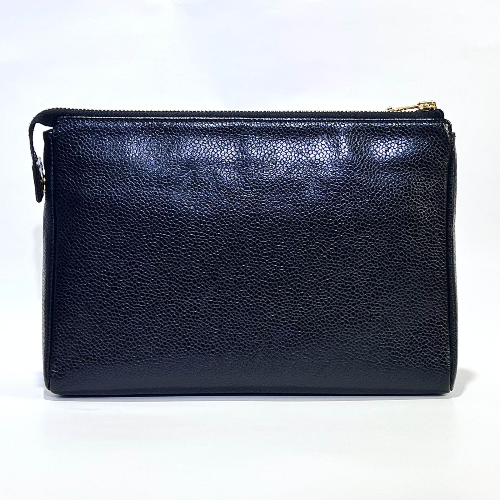 CHANEL シャネル ココマーク コスメポーチ ブラック キャビアスキン GP