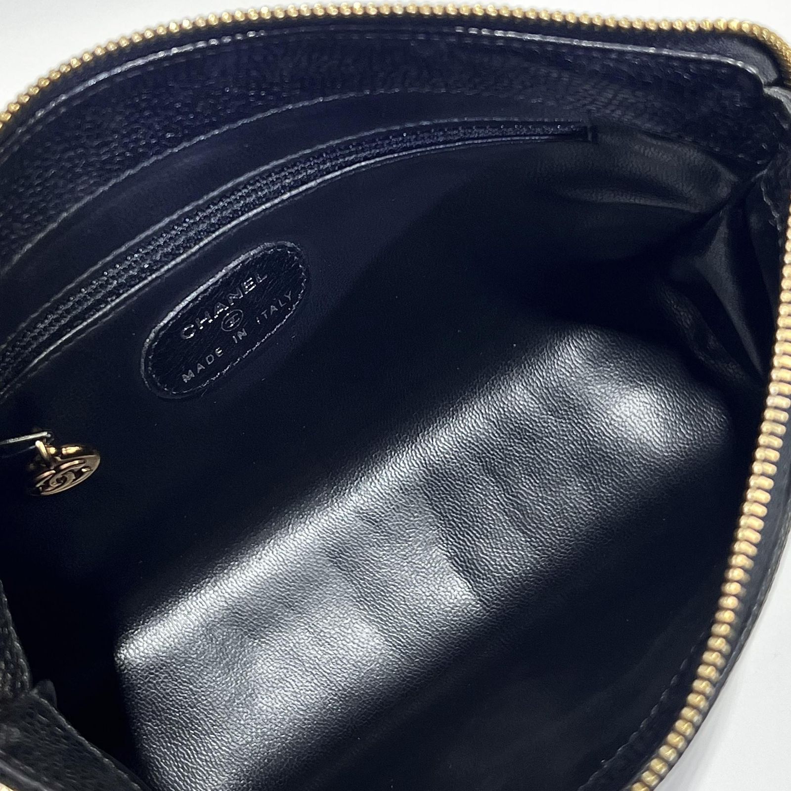 CHANEL シャネル ココマーク コスメポーチ ブラック キャビアスキン GP