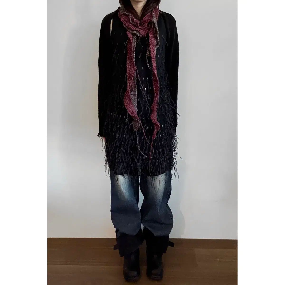 Talbots 탈보츠 フェザー ツリーミング ドレス