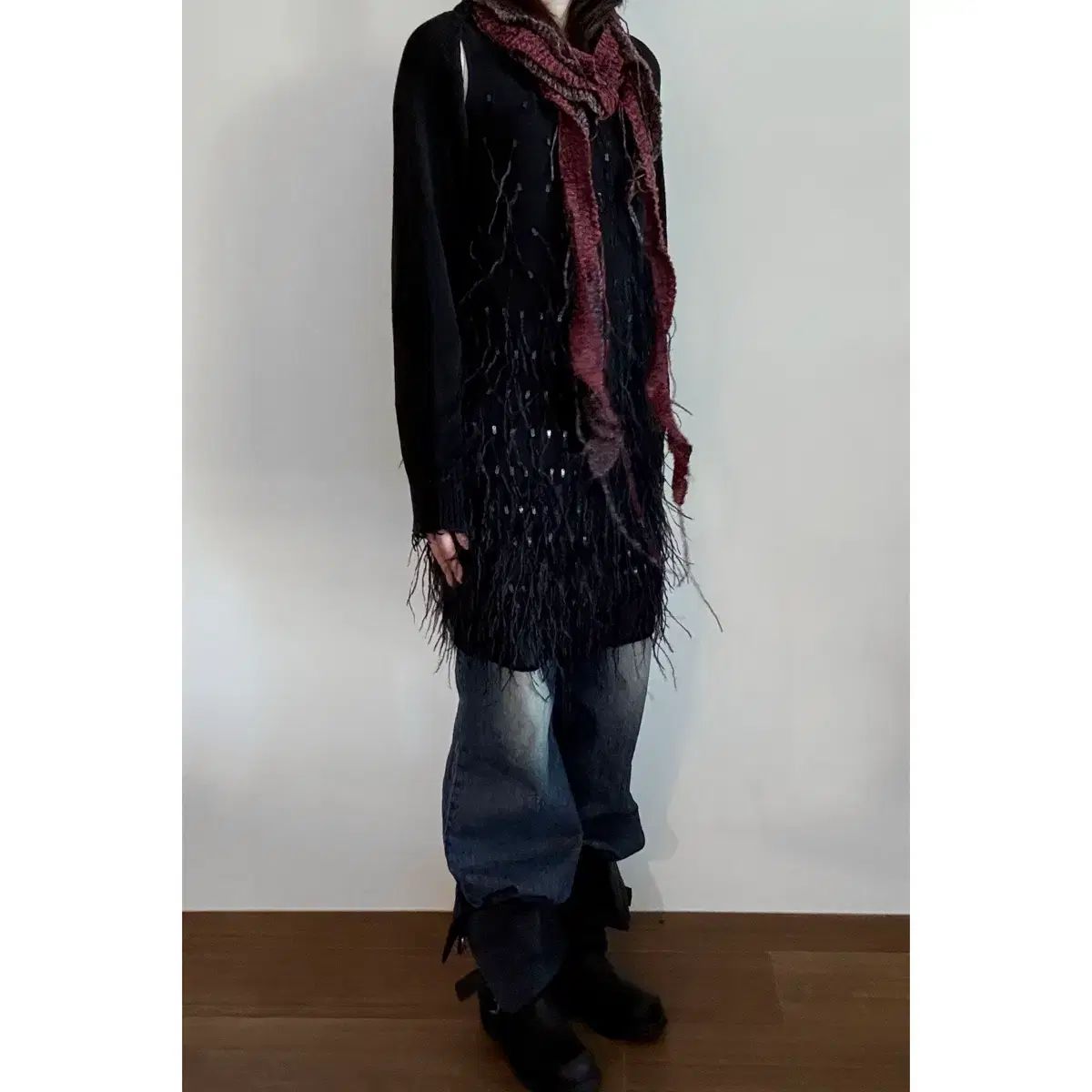 Talbots 탈보츠 フェザー ツリーミング ドレス